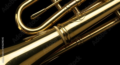 Close-up of a Gleaming Golden Trumpet
