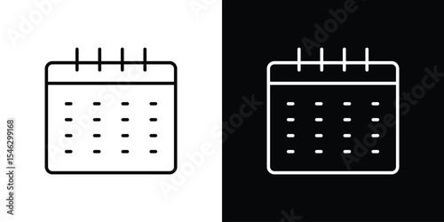 Calendar icon in black. flat graphic vector icon