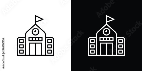 Campus icon in black. flat graphic vector icon