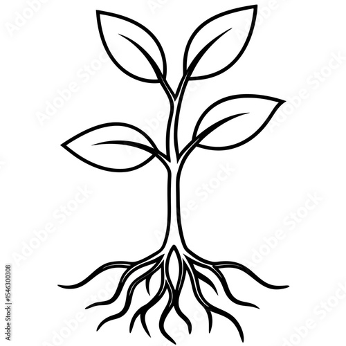 Simple Sprouting Seed Line Icon