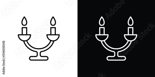Candelabra icon in black. flat graphic vector icon