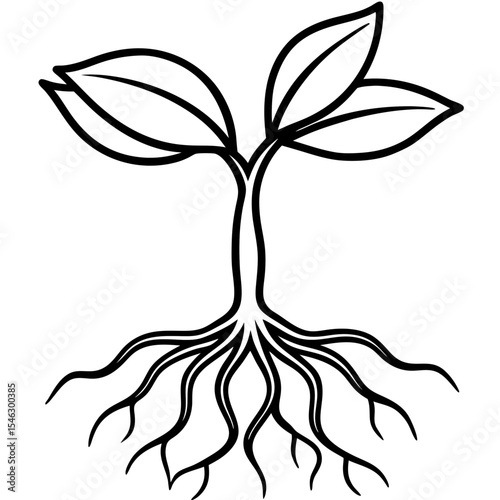 Simple Sprouting Seed Line Icon