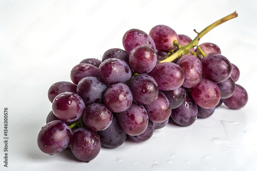Fototapeta premium Fresh red grapes on white background