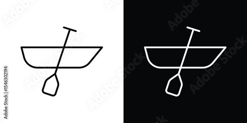 Canoe icon in black. flat graphic vector icon