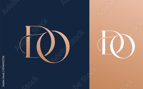 Initial letter DO OD logo design vector illustration for couple, wedding, and business