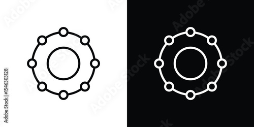 Car bearing icon in black. flat graphic vector icon