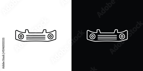 Car bumper icon in black. flat graphic vector icon