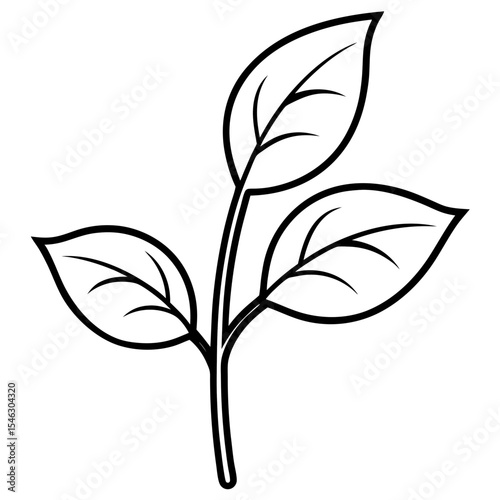 Tiny Leaf Bud Line Art Vector
