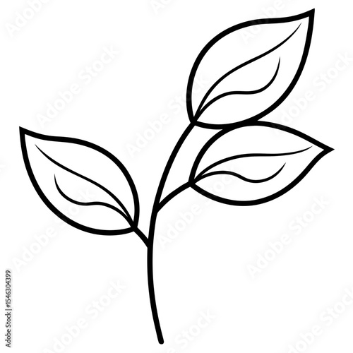 Tiny Leaf Bud Line Art Vector