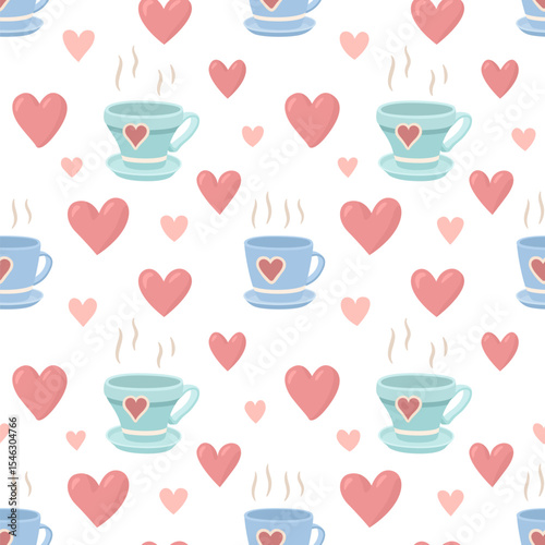 Lovely seamless pattern with warm coffee