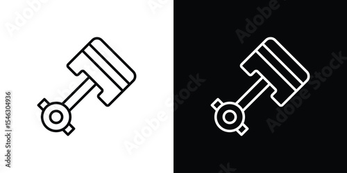 Car Piston icon in black. flat graphic vector icon
