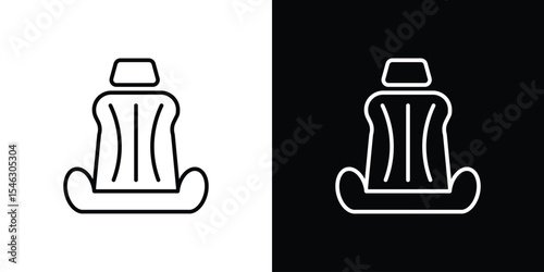 Car seat icon in black. flat graphic vector icon