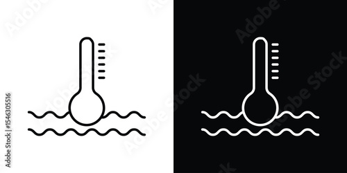 Car temperature icon in black. flat graphic vector icon