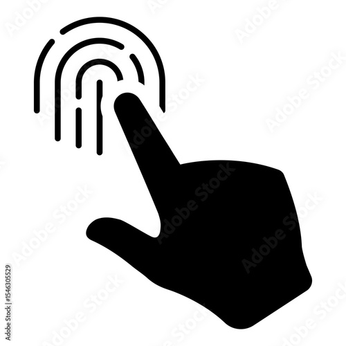 Fingerprint icon, simple design, vector illustration