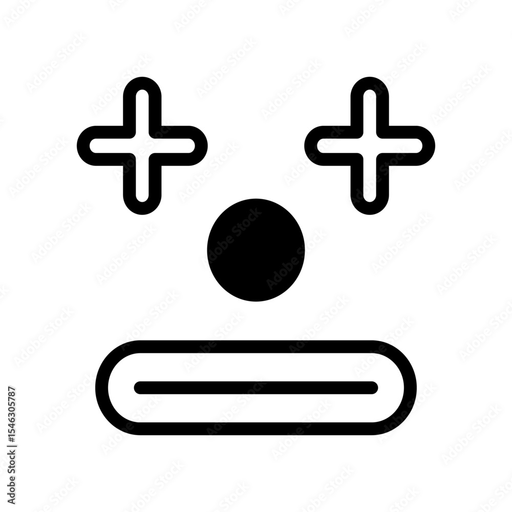 Obraz premium Abstract Icon Portrait Depicting Emotions with Geometric Elements in Minimalist Style