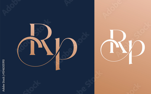 Initial letter RP PR logo design vector illustration for couple, wedding, and business