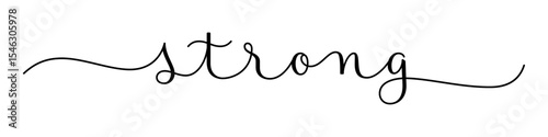 STRONG black vector brush calligraphy banner on white background