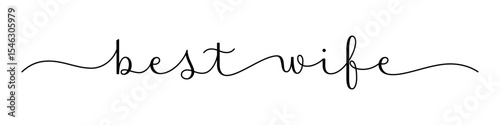 BEST WIFE black vector brush calligraphy banner on white background