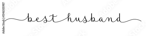 BEST HUSBAND black vector brush calligraphy banner on white background