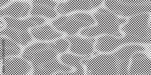 Dotted halftone gradient texture. Vanishing polka dot background. Repeating dots gradation pattern background. Black fading comic pop art overlay backdrop. Raster effect wallpaper. Vector halftone