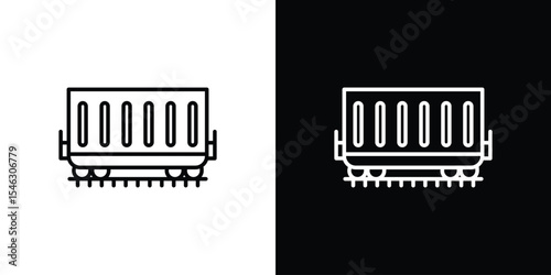 Cargo wagon icon in black. flat graphic vector icon