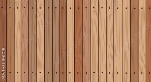 Various Brown Colored Wooden Boards Arranged Vertically to Form a Fence like Structure