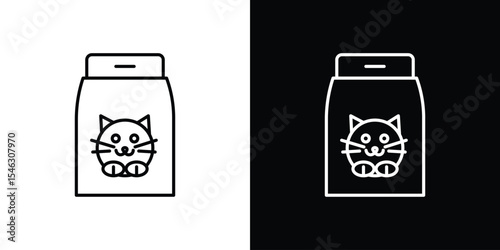 Cat food icon in black. flat graphic vector icon