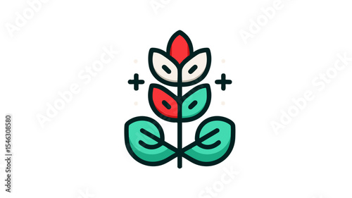 Outline monoline icon of gluten free badge with wheat cross out Dietary Allergy Friendly