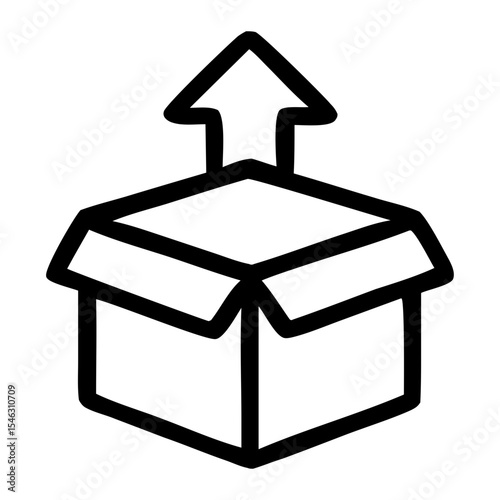 Outline Simple Box Upload Arrow Element Sign Shape Icon