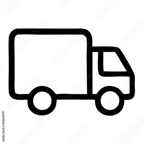 Simple Outline Delivery Truck Transportation Logistic Minimalist Style Icon