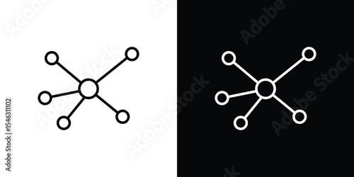 Chart connected icon in black. flat graphic vector icon
