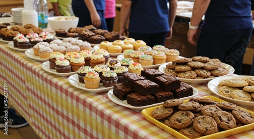 Wallpaper Mural Table at a School Bake Sale Filled With Homemade Cupcakes, Brownies, and Cookies Torontodigital.ca