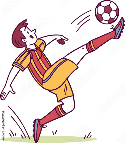 soccer player kicking ball