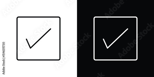 Check mark icon in black. flat graphic vector icon