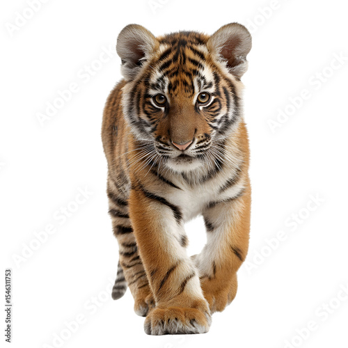 Tiger Orange , side view, front  view, isolated transparent background