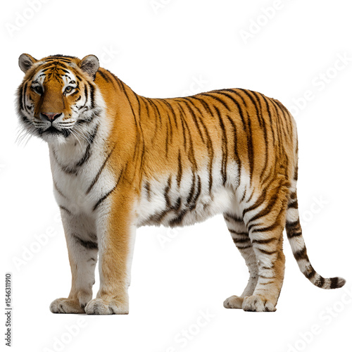Tiger Orange , side view, front  view, isolated transparent background