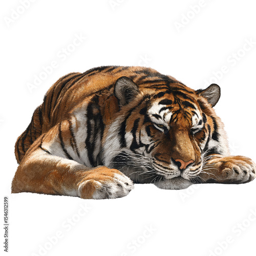 Tiger Orange , side view, front  view, isolated transparent background