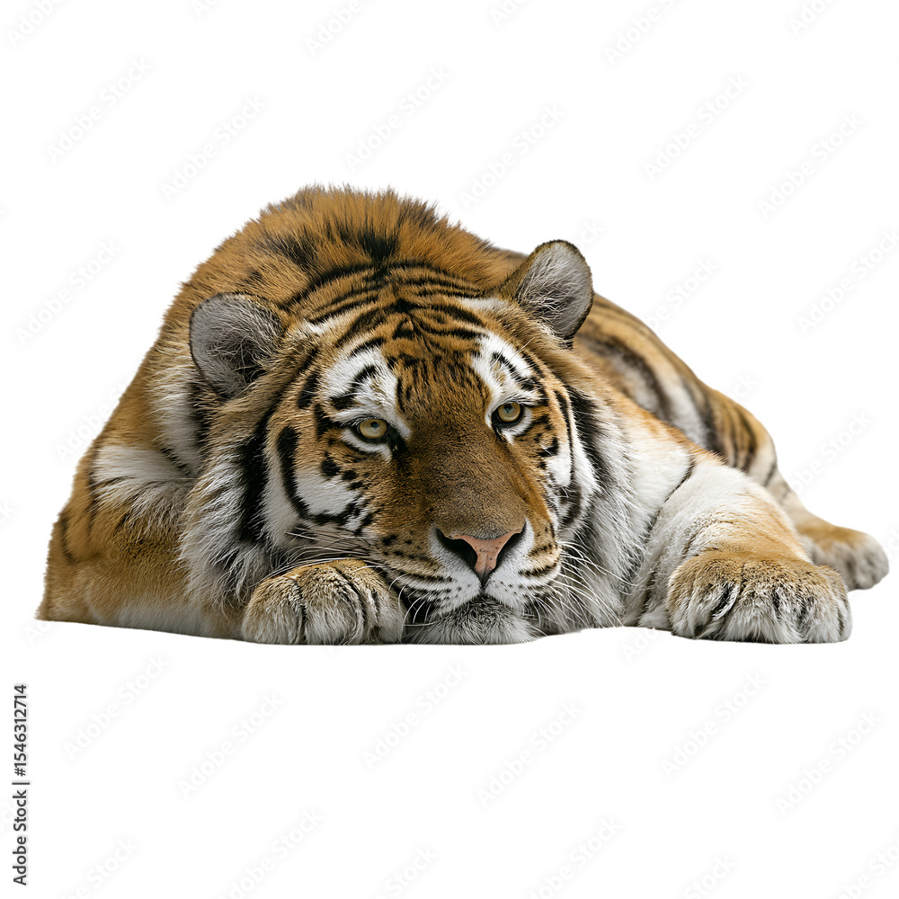 Obraz premium Tiger Orange , side view, front view, isolated transparent background