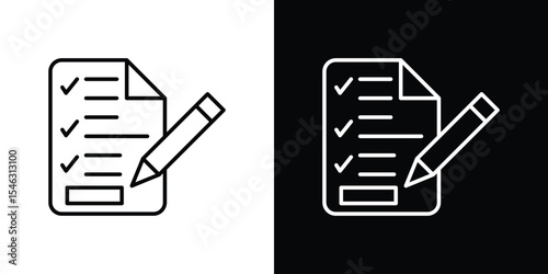 Checklist icon in black. flat graphic vector icon