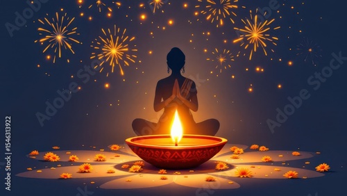 Diwali Spiritual Reflection And Celebration With Candle Meditation And Fireworks