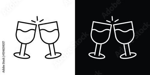 Cheers icon in black. flat graphic vector icon