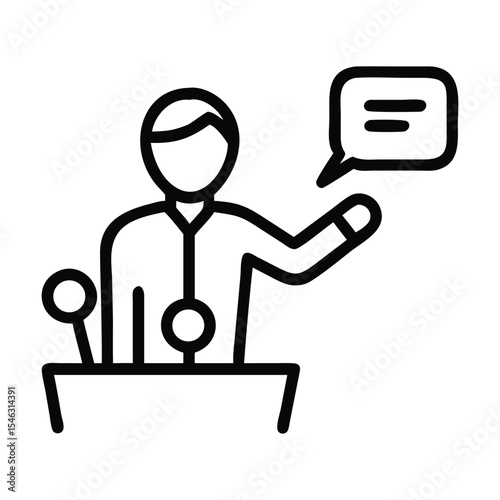 Student using Laptop vector icon illustration of Online