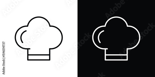 Chef hat icon in black. flat graphic vector icon