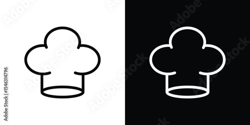 Chef hat icon in black. flat graphic vector icon