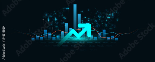 Technology background image, concept, graph, analysis, financial planning, stock market