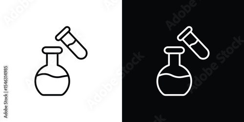 Chemical test icon in black. flat graphic vector icon