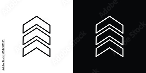 Chevrons icon in black. flat graphic vector icon