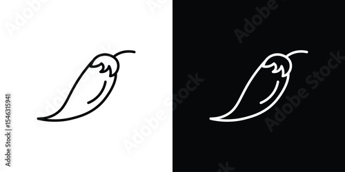 Chili icon in black. flat graphic vector icon