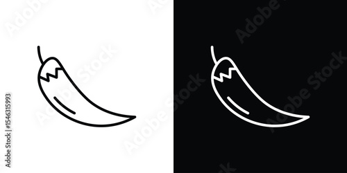 Chilli icon in black. flat graphic vector icon