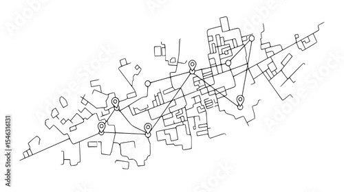 A Modern Interpretation of Urban Connectivity, Ideal for Creative Projects in City Planning and Data Visualization